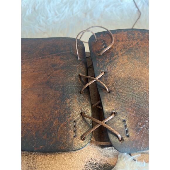 Vibaly Pel Leather boho Steampunk Corset Belt. Renaissance Retail $450 Used once - Picture 5 of 9